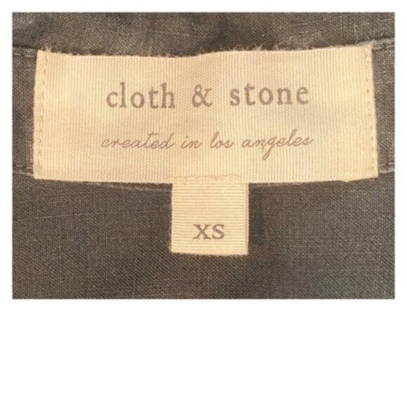 Cloth & Stone Roll Tab Long Sleeve Spread Collar Anchor Gray Shirt Dress Sz XS - Picture 5 of 6